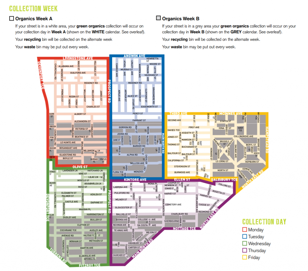 City of Prospect Kerbside Collection Map