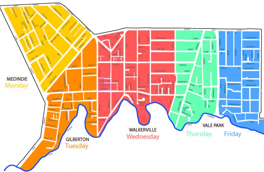 Town of Walkerville Kerbside Collection Map
